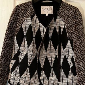 Rachel Roy cropped double breasted jacket, jacquard motif.
